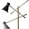 Homeroots Three Arm Adjustable Floor Lamp in Brass Metal with Grey, Black & White Shades 372556 - alternate 2